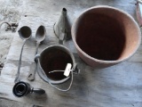 (2) Containers to Melt Lead, Funnel, Spoons &