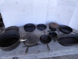 Assorted Cast Ion Cookware, Dutch Oven w/ Bail &