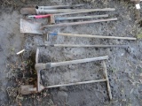 Assorted Tools: Pine Seedling Dippler, Pick, Rake,