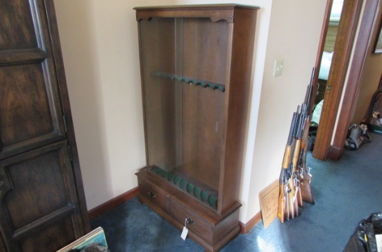 Sliding Glass Front Single Drawer 10 Gun Wooden