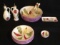 Salad Bowl, Serving Fork & Spoon, (4) Bowls, etc.