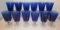 (12) Stems of Cobalt Blue Crystal Stemware by