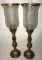 (2) Brass Candle Holders with Glass Globes--17