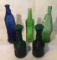 (5) Colored Glass Decanters