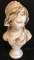 Ceramic Bust of Girl - 18 3/4” High