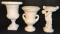 (3) White Ceramic Vases:  Haeger 2-Handle Vase,