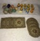 (10) Marble Eggs, (8) Linen Pieces, Assorted