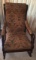 Vintage Upholstered Rocking Chair with Goose Neck