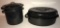 (2) Granite Ware Items:  Black Covered Oval 16