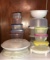 Assorted Plastic Storage Containers & Cake