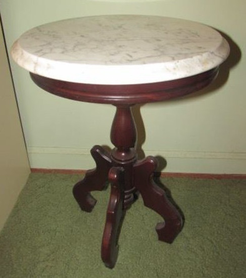Marble Top Table--14" Diameter, 18 1/2" High