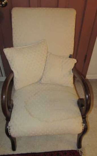 Wood & Upholstered Arm Chair