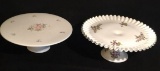 (2) Cake Stands:  Fenton Silver Crest with