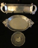 (3) Metal Serving Pieces:  Oval 17 3/4