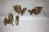 Pair of Brass Fighting Roosters, Brass Camel,