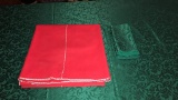 (2) Tablecloths:  Green Brocade rectangular 100”