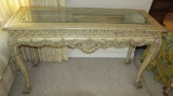 Hall Table with Glass Insert Top--56