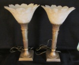 (2) Table Lamps with Glass Shades--22