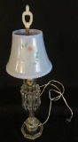 Vintage Crystal Table Lamp with Plastic Shade--23