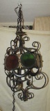 Metal & Glass Hanging Lamp--19