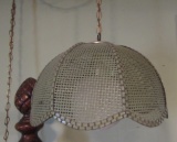 Wicker & Glass Hanging Lamp--18 1/2