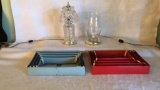 (2) Small Table Lamps & (2) Vintage Metal Lamp