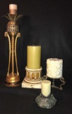 (4) Candle Holders with Candles