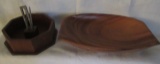 Wooden Nut Bowl with Nutcracker & (2) Pick,