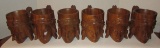 Set of (6) Hand-Carved Wooden Mugs (Philippines)