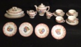 Child's Tea Set:  (4) Plates, (4) Cups & Saucers,