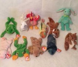 (11) Beanie Babies:  Rainbow, Legs, Squealer,