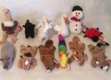 (12) Beanie Babies:  Stretch, Ringo, Magic,