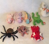 (8) Beanie Babies:  Spooky, Snort, Spinner, Legs,