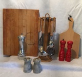 (2) Cutting Boards, Kitchen Utensil Set with