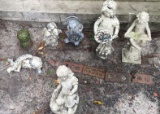 (7) Assorted Small Concrete Yard Ornaments