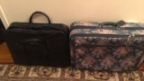 Leather Travel Bag Set with Floral Travel Bag