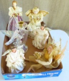 Assorted Christmas Tree Toppers, Candle Holders,