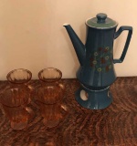 Vintage Ceramic Coffee Pot with Warming
