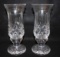 (2) Waterford Crystal Hurricane Lamps w/Globes