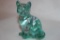 Fenton Art Glass Sitting Cat Signed 