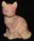 Fenton Art Glass Sitting Cat Hand Painted and