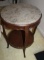 Round Marble Top Two-Tier End Table with Cabriole