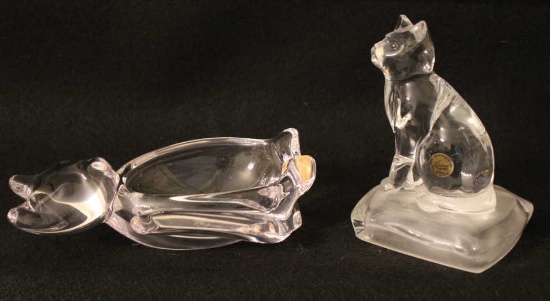 (2) Crystal Cats: 5" Figurine by Cristal