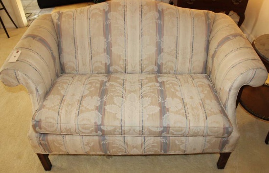 Upholstered Chippendale-Style Loveseat,  60" Long