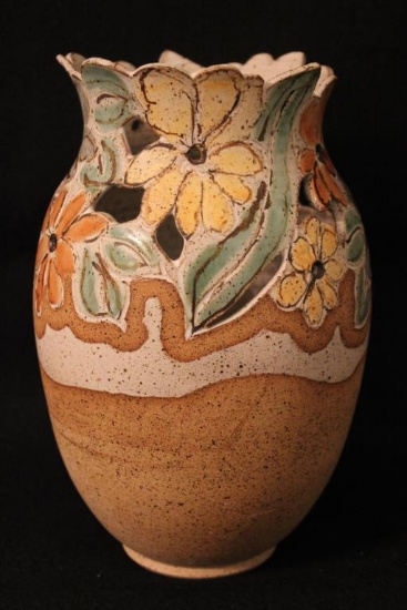 Pottery Vase-Signed 9 1/4" Tall