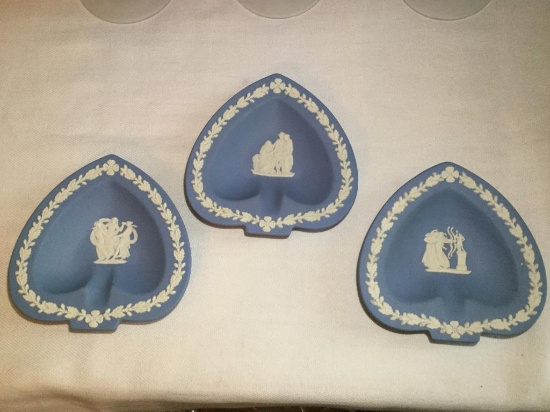 (3) Jasperware by Wedgwood Trinket Dishes 4 1