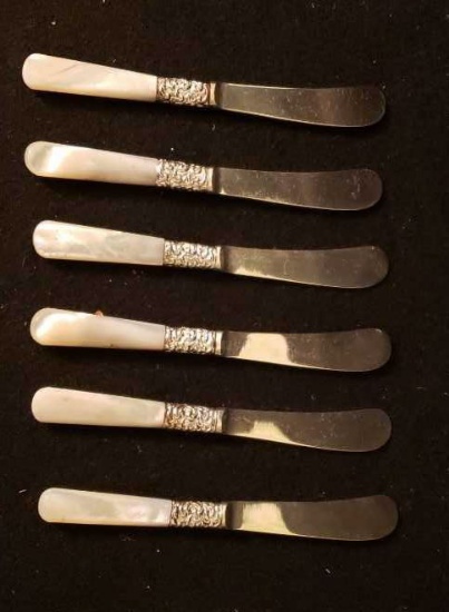 (6) Butter Knives W/Mother of Pearl