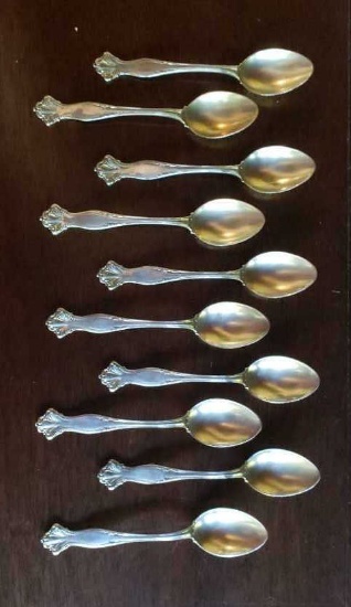 (10) Sterling Demistasse Spoons "Hope" by