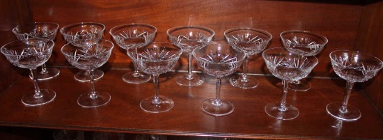 (12) Crystal Champagne/Sherbet Glasses, 4 3/4"