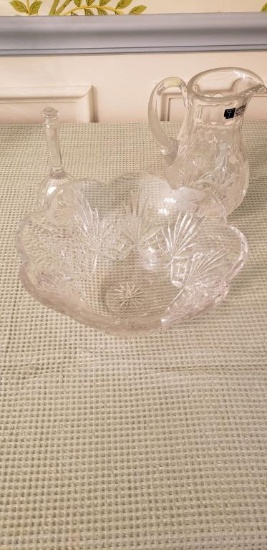 (3) Crystal Items Scalloped Edge Bowl-Rogaska